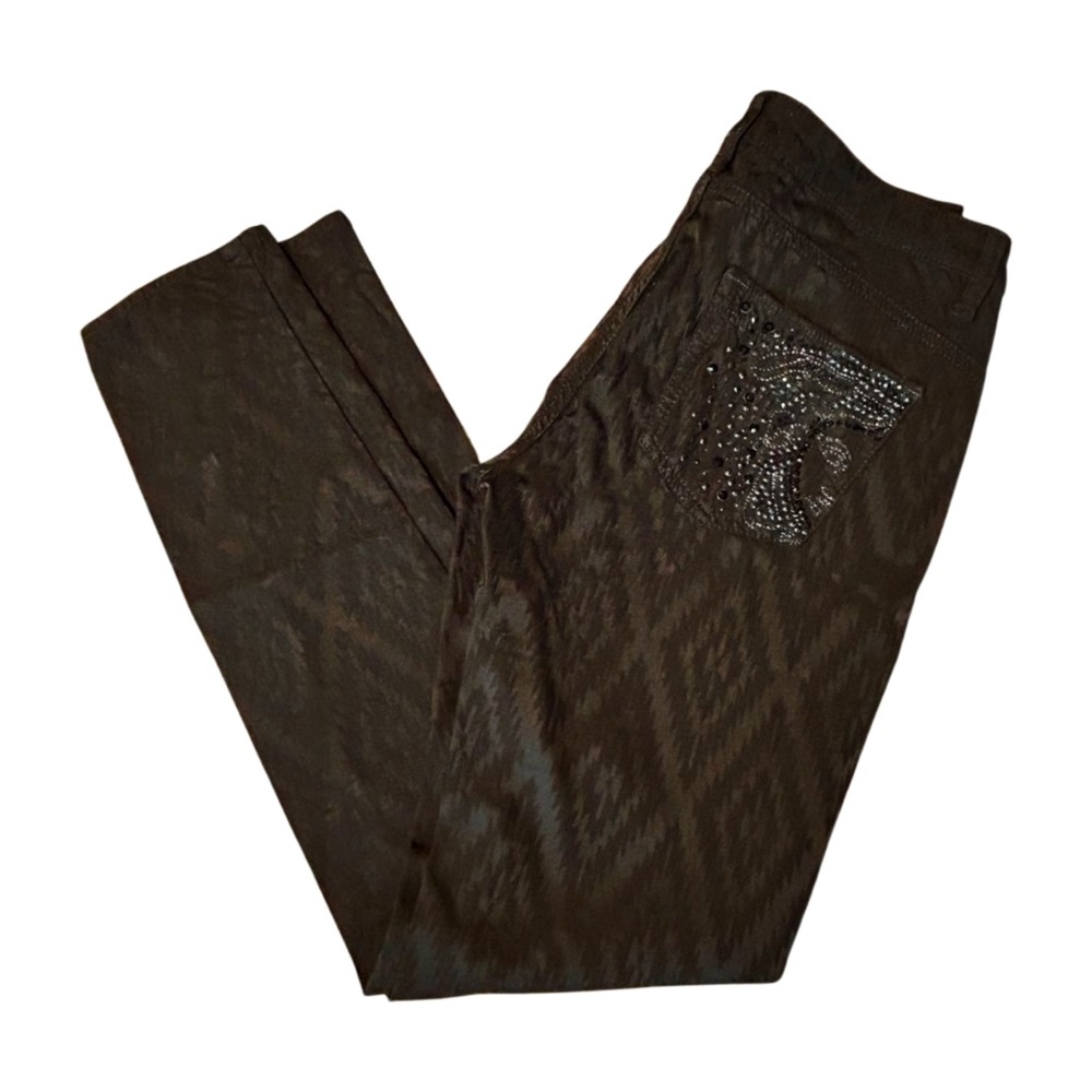 Versace Collection Black Jacquard Skinny Pants – IT 27 – Medusa Stud Pocket